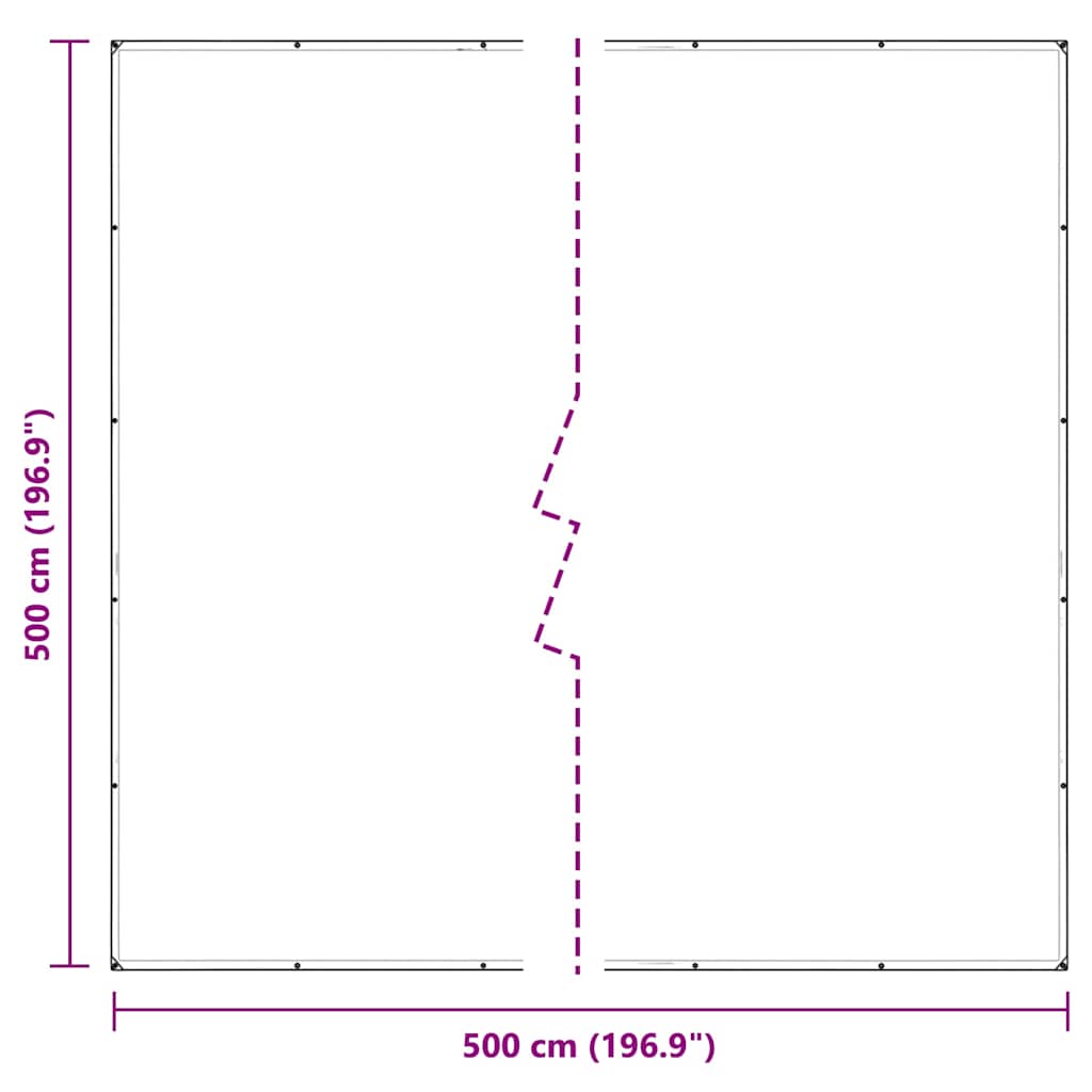 Klar presenning med maljer 5x5 m polyetylen