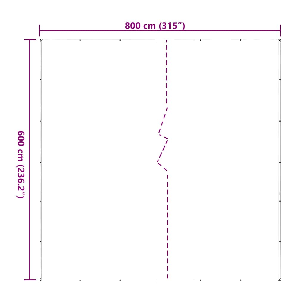 Klar presenning med maljer 6x8 m polyetylen
