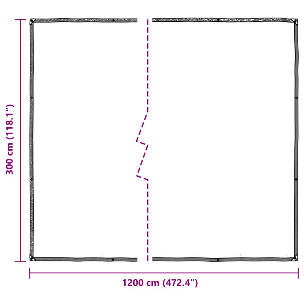 Klar presenning med maljer 3x12 m polyetylen vidaXL