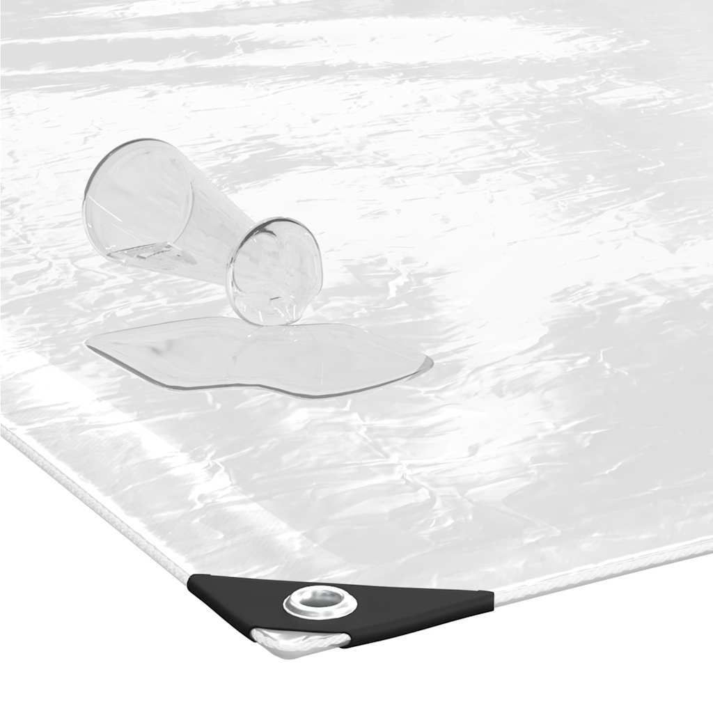 Klar presenning med maljer 1x12 m PVC vidaXL