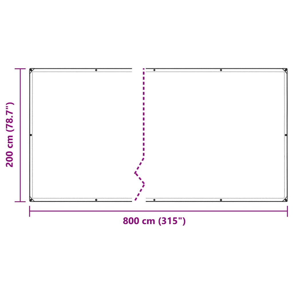 Klar presenning med maljer 2x8 m PVC vidaXL