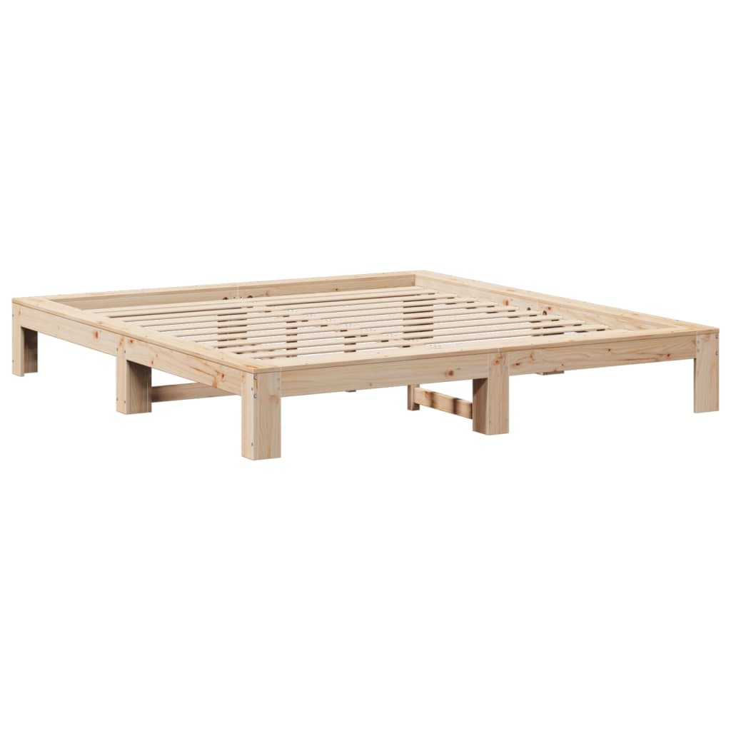 Sengeramme med madrass 200x200 cm heltre furu
