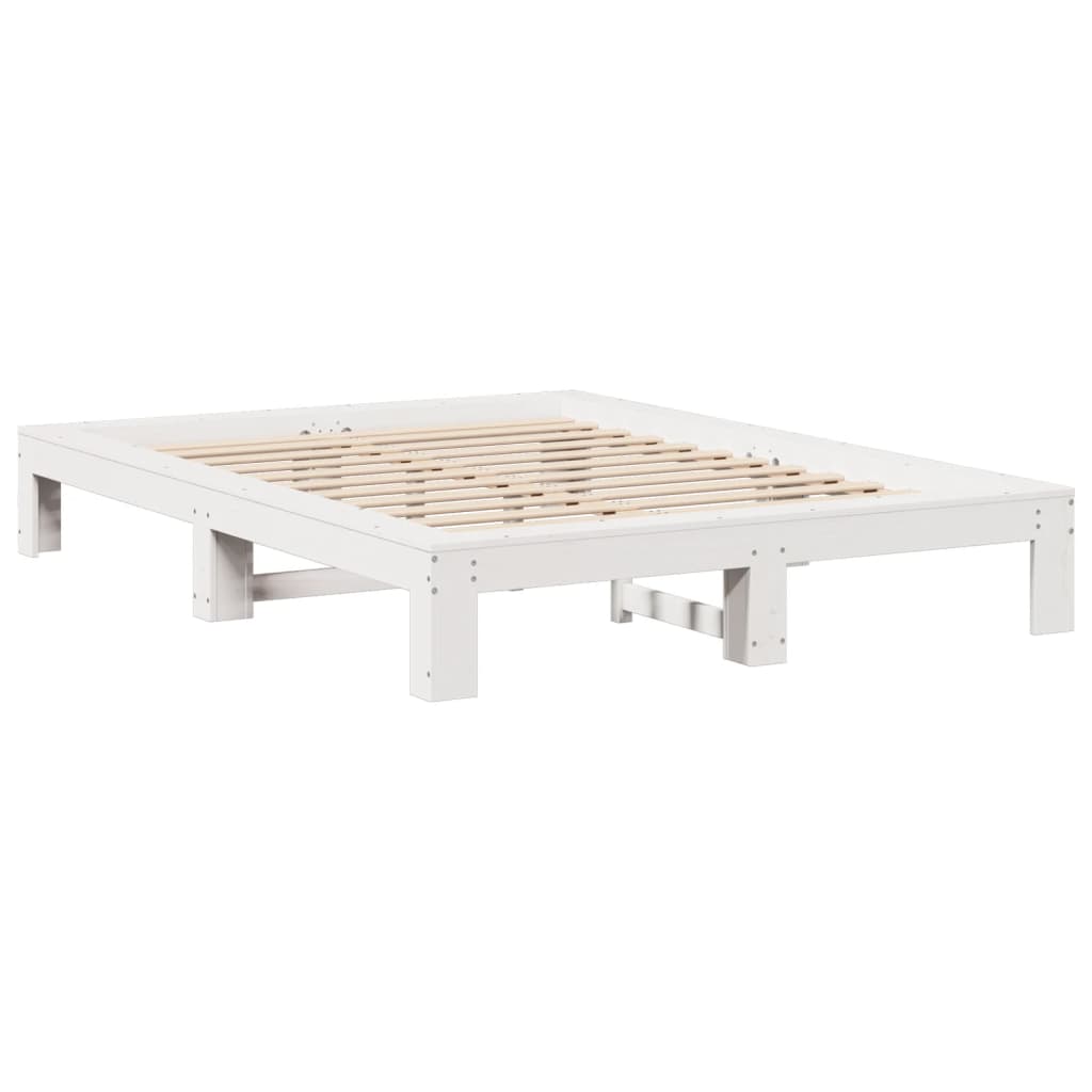 Sengeramme uten madrass hvit 160x200 cm heltre furu