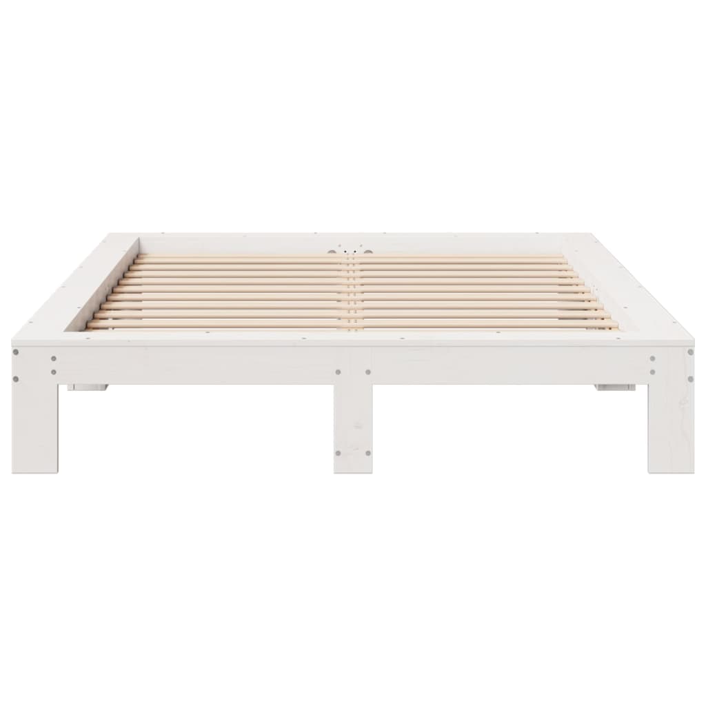 Sengeramme uten madrass hvit 160x200 cm heltre furu