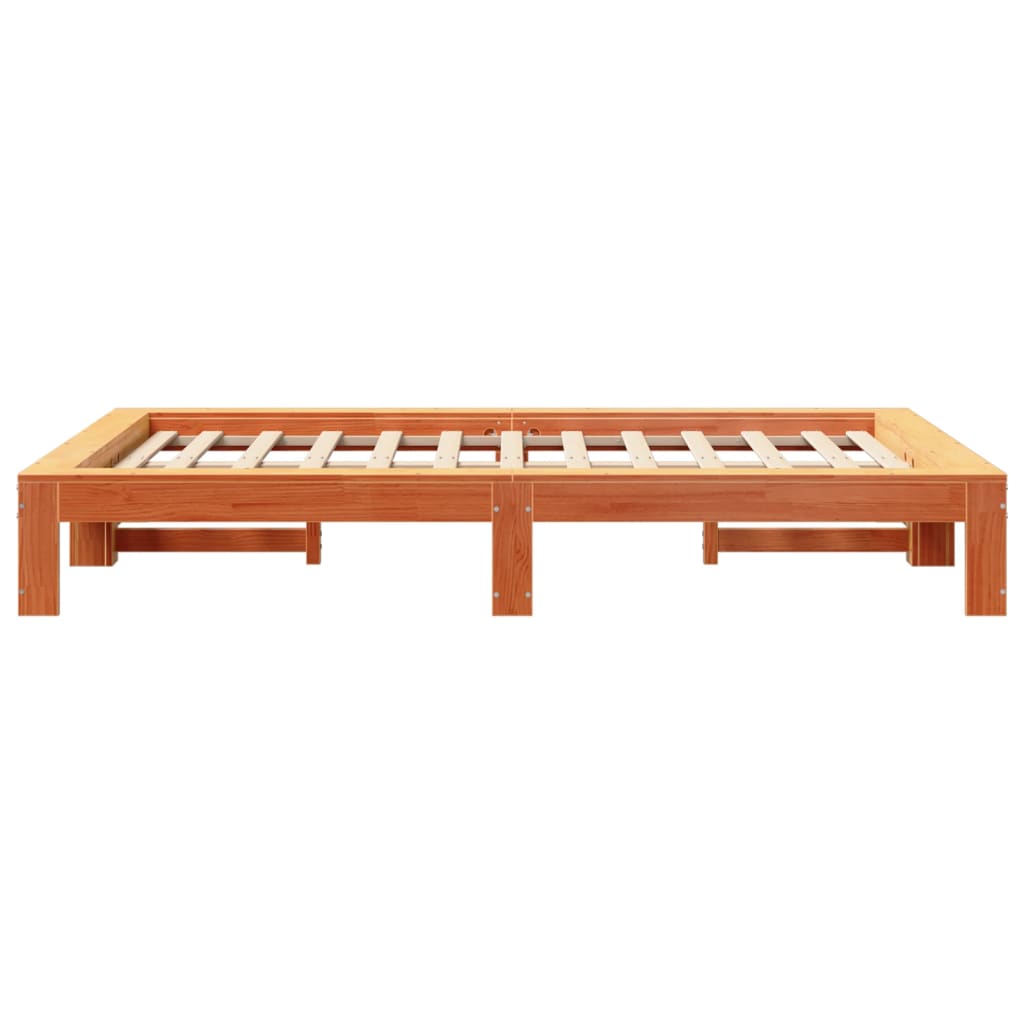 Sengeramme uten madrass voksbrun 120x200 cm heltre furu