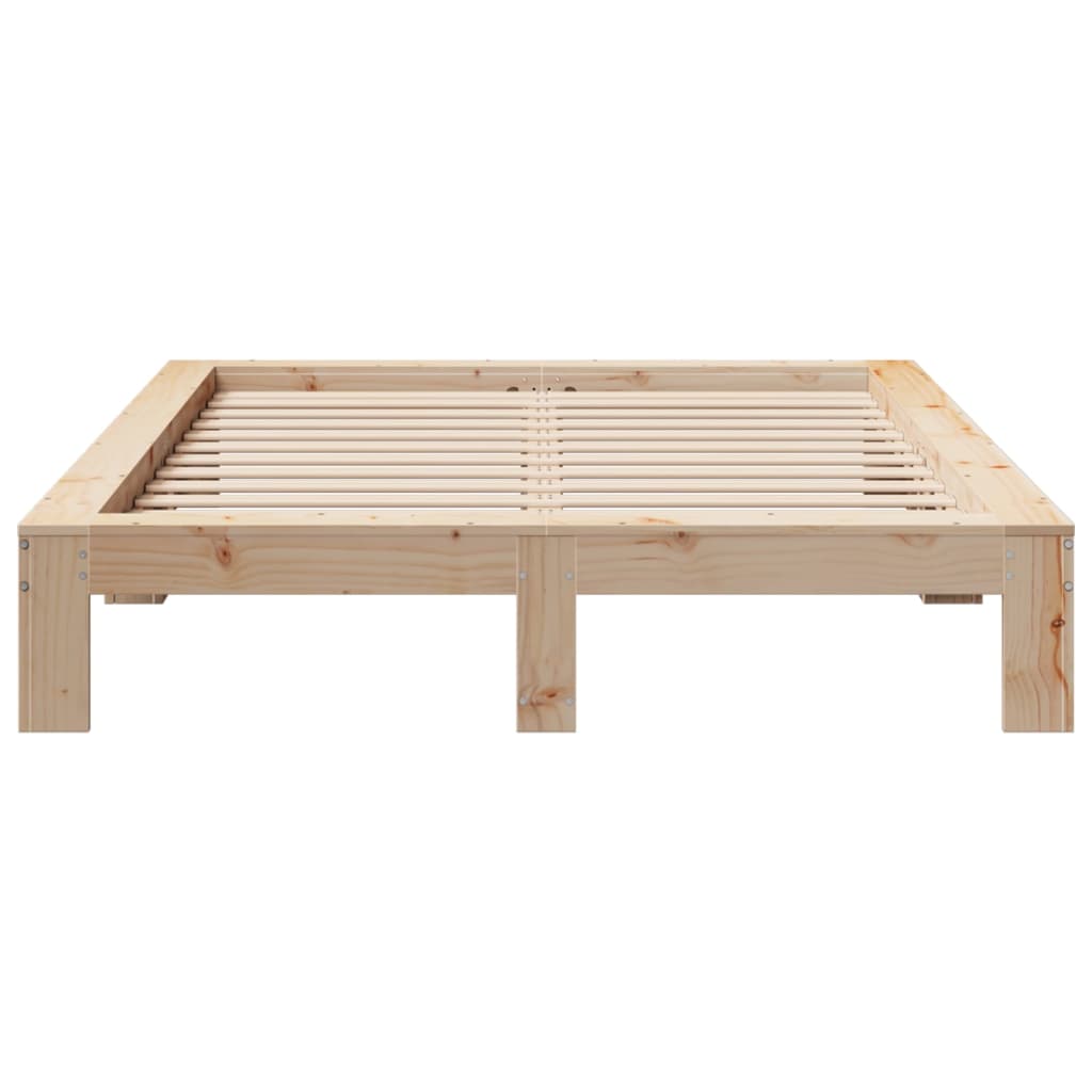 Sengeramme uten madrass hvit 135x190 cm heltre furu
