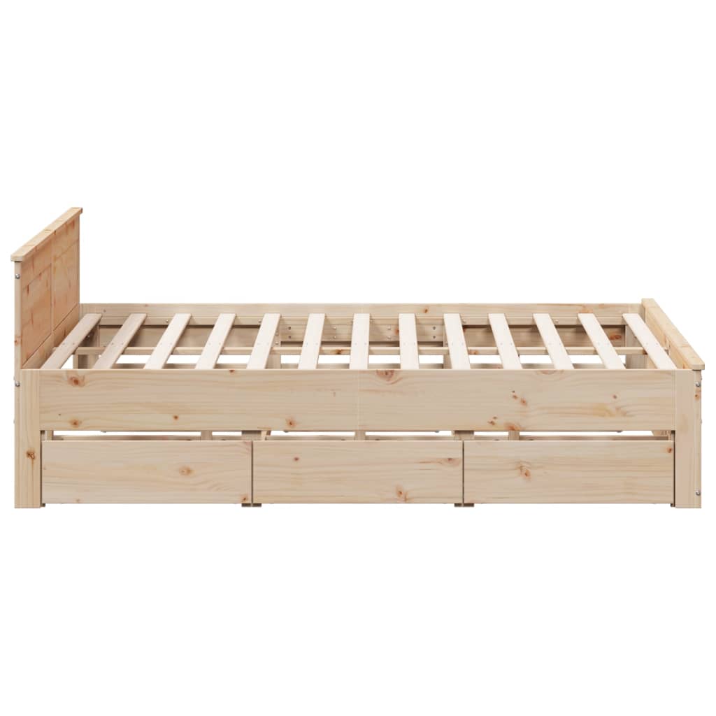 Sengeramme uten madrass med hodegavl 180x200 cm heltre furu