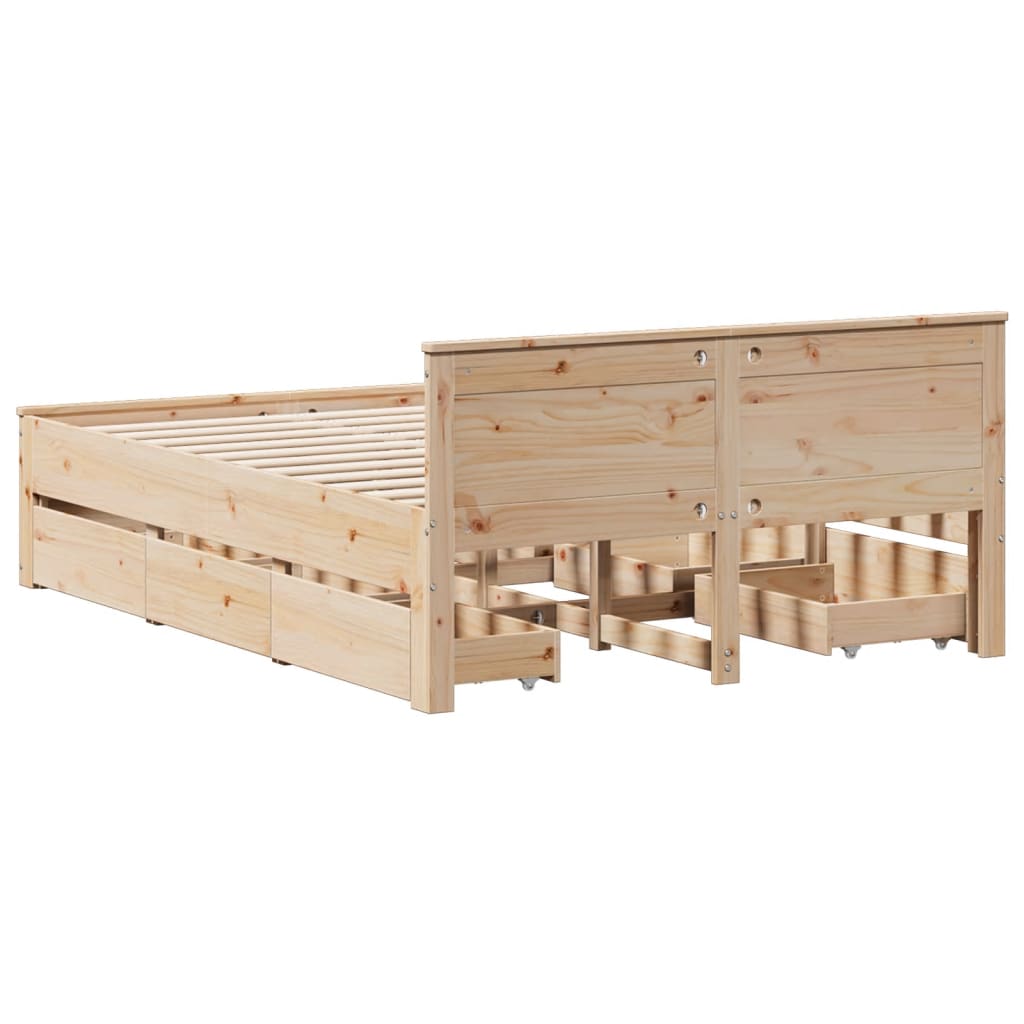 Sengeramme uten madrass med hodegavl 160x200 cm heltre furu