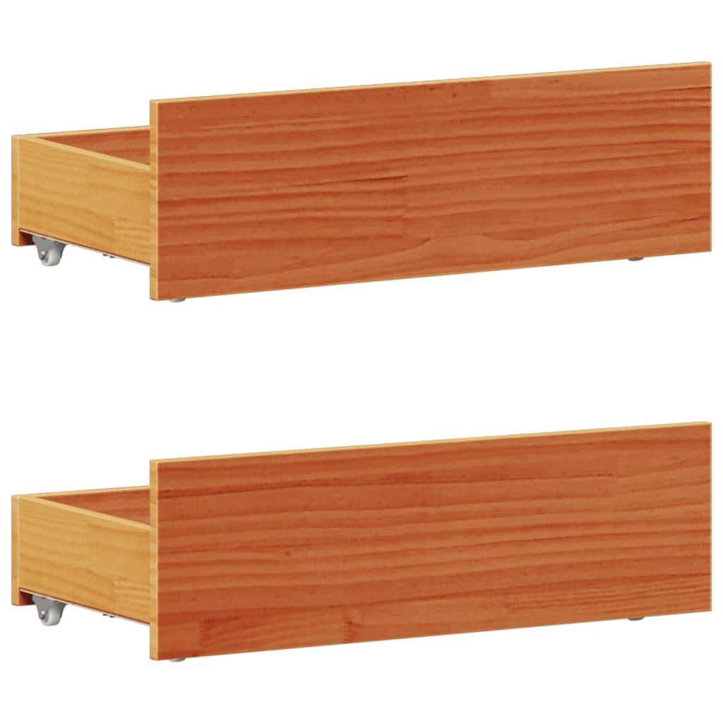Sengeramme uten madrass med hodegavl brun 90x200 cm heltre furu