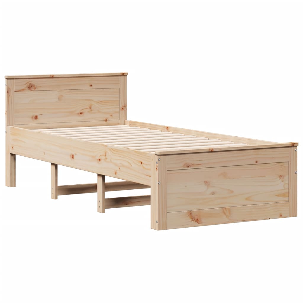 Sengeramme uten madrass med hodegavl 75x190 cm heltre furu