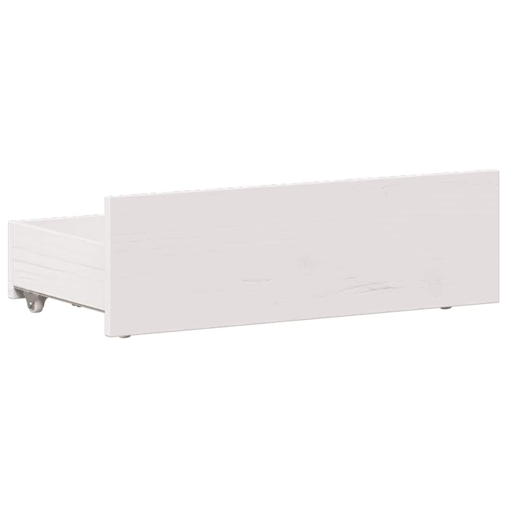 Sengeramme uten madrass med hodegavl hvit 75x190 cm heltre furu