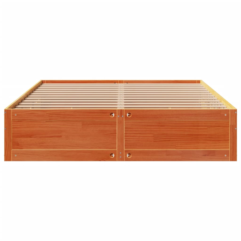 Sengeramme uten madrass med skuffer brun 180x200 cm heltre furu