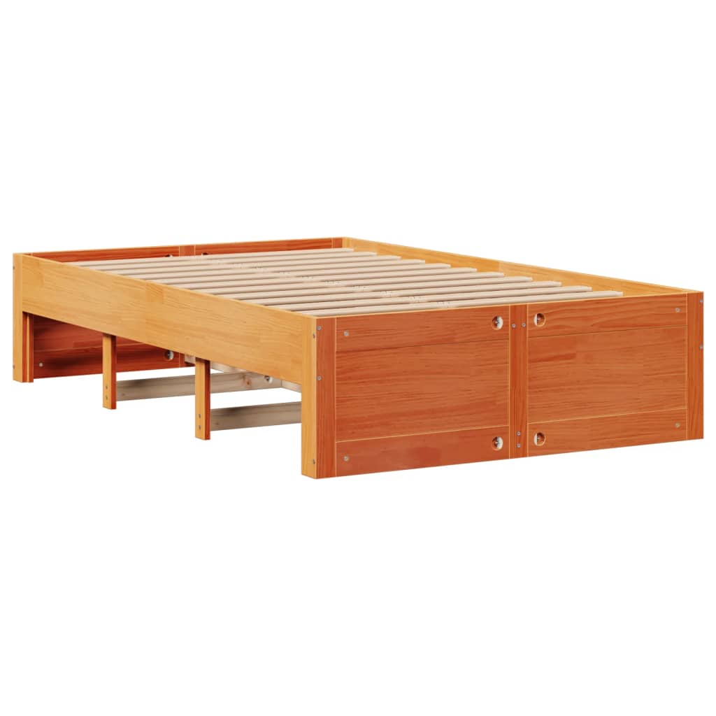 Sengeramme uten madrass med skuffer brun 120x190 cm heltre furu