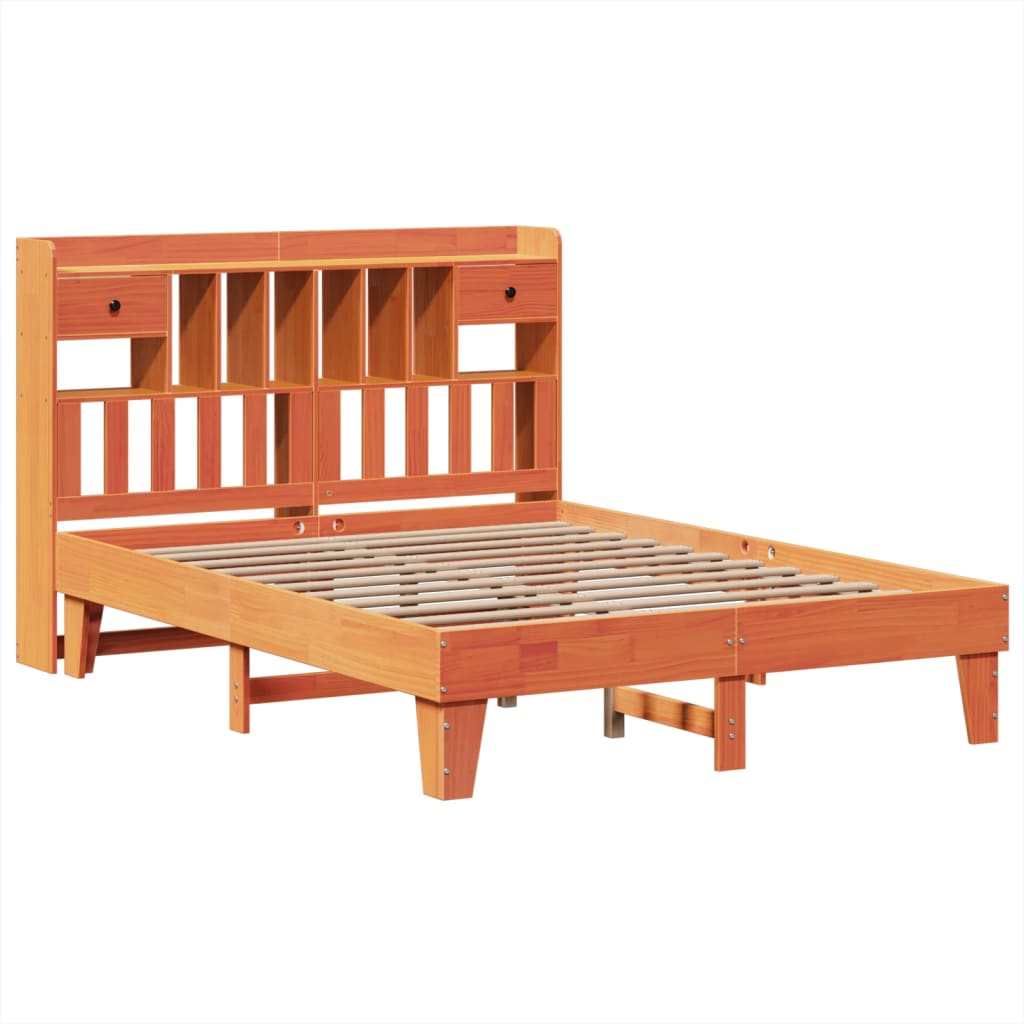Sengeramme uten madrass brun 150x200 cm heltre furu