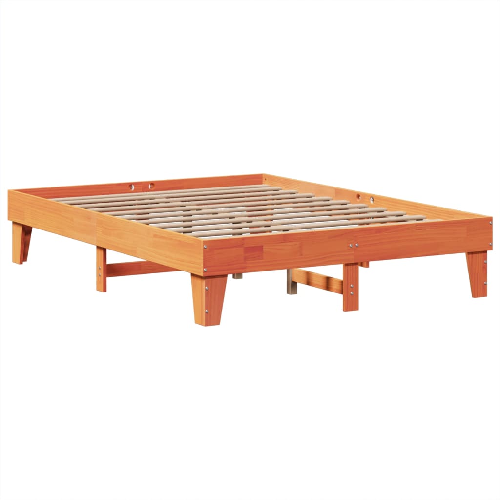 Sengeramme uten madrass brun 150x200 cm heltre furu