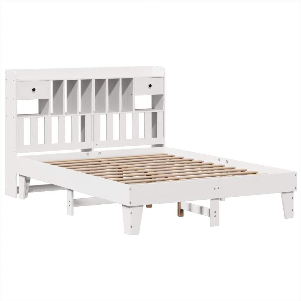 Sengeramme uten madrass hvit 140x190 cm heltre furu