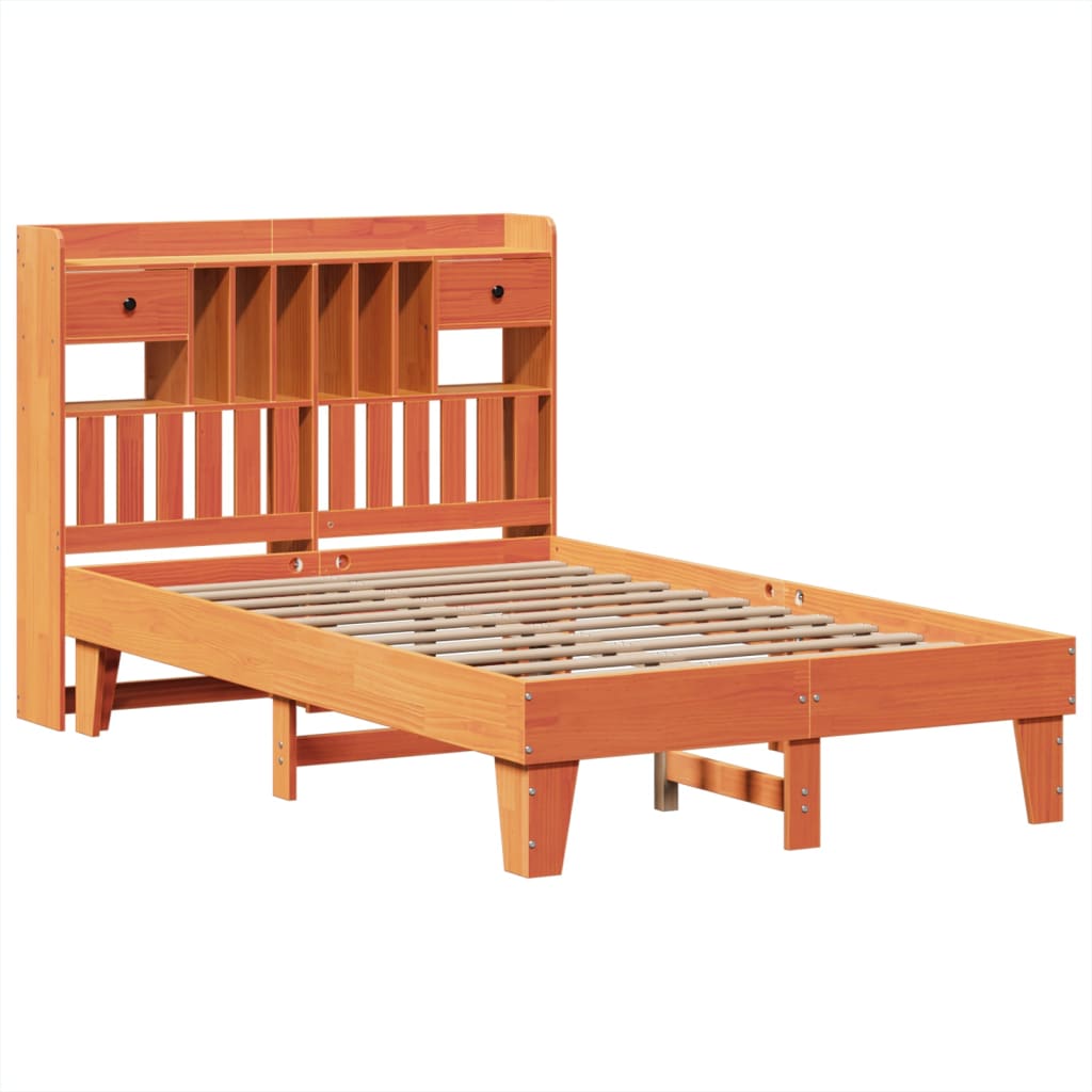 Sengeramme uten madrass brun 135x190 cm heltre furu