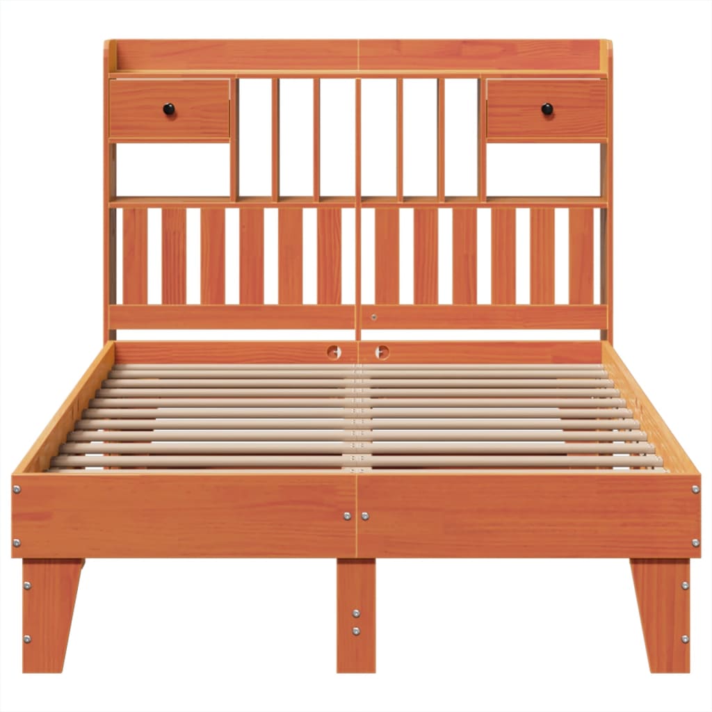Sengeramme uten madrass brun 135x190 cm heltre furu