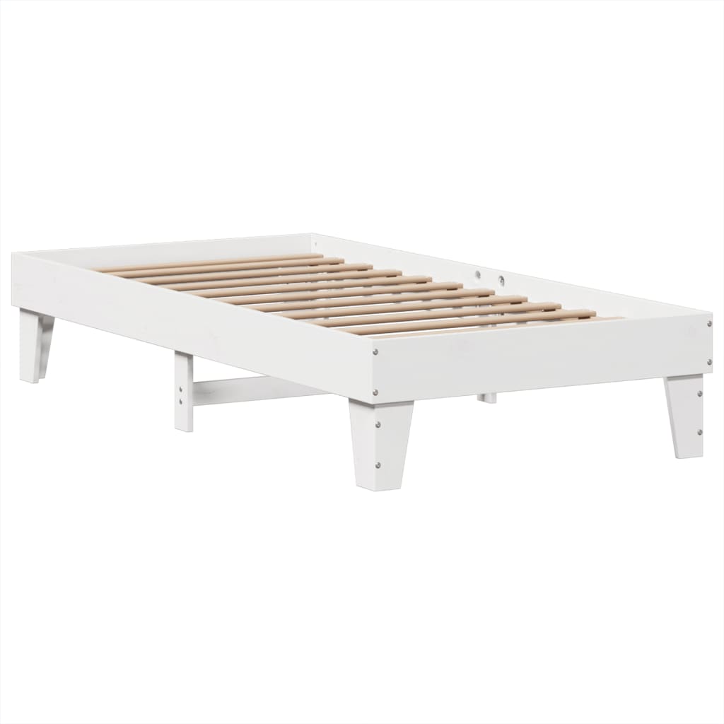 Sengeramme uten madrass hvit 75x190 cm heltre furu