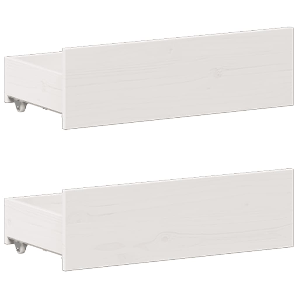 Seng med bokhylle uten madrass hvit 150x200 cm heltre furu