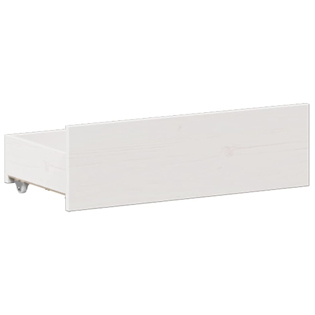 Seng med bokhylle uten madrass hvit 150x200 cm heltre furu