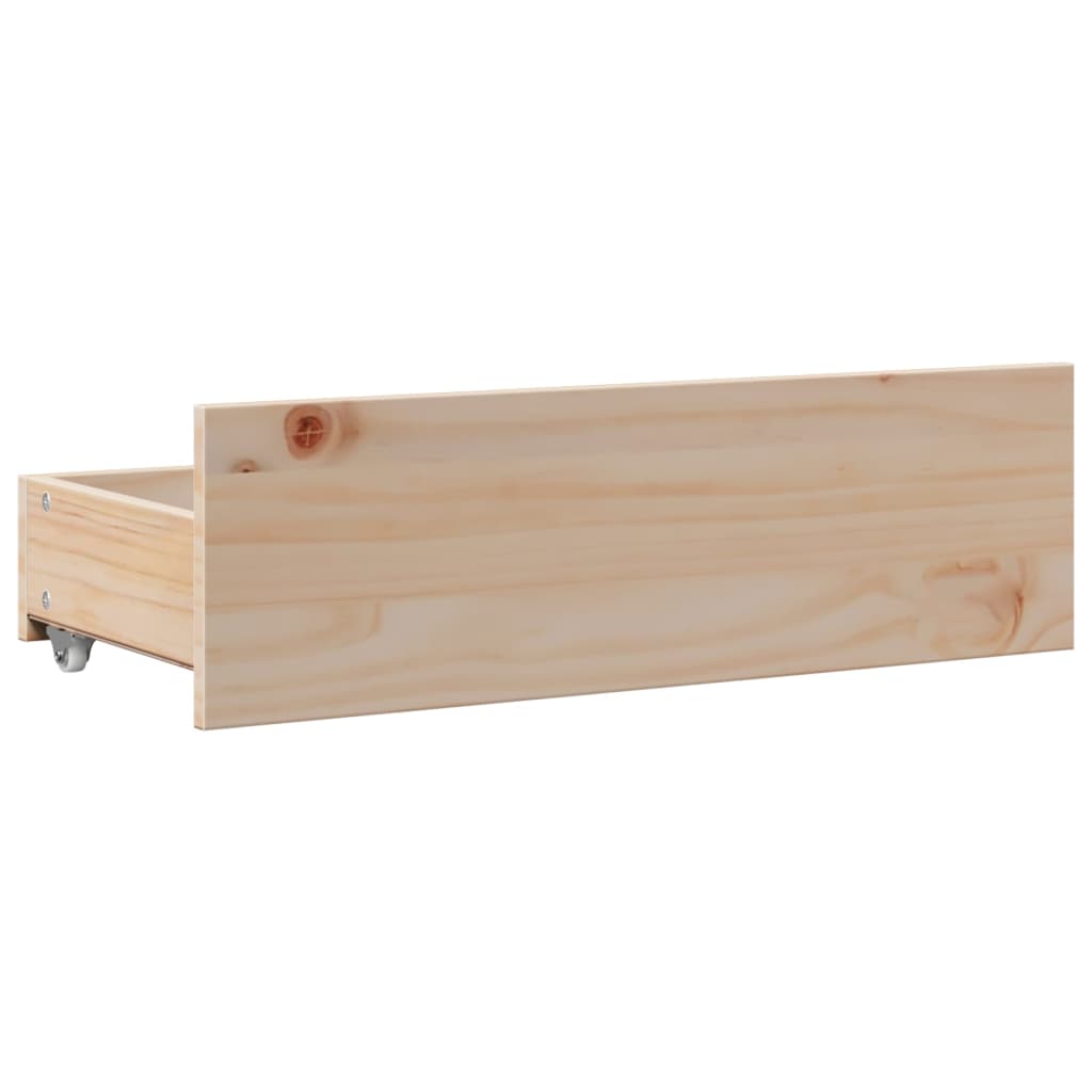 Seng med bokhylle uten madrass 75x190 cm heltre furu