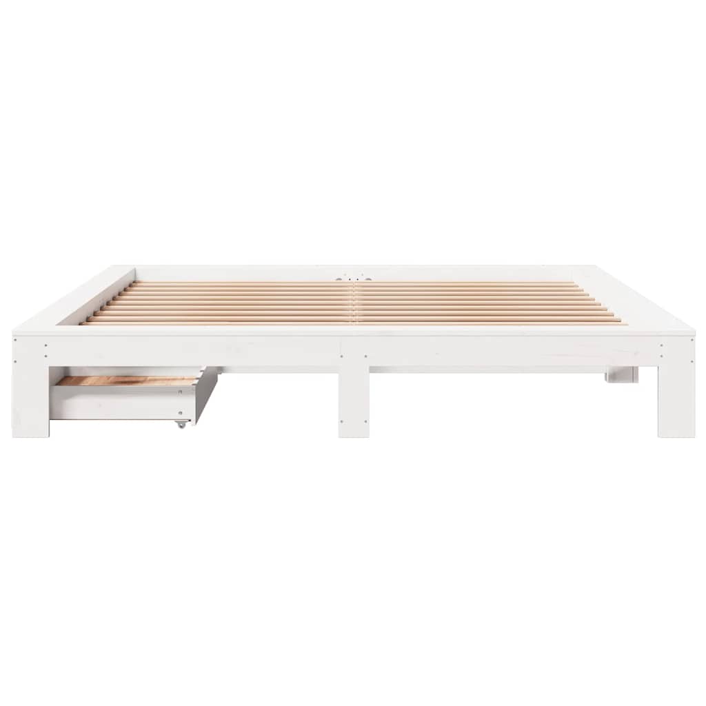 Sengeramme uten madrass hvit 180x200 cm heltre furu