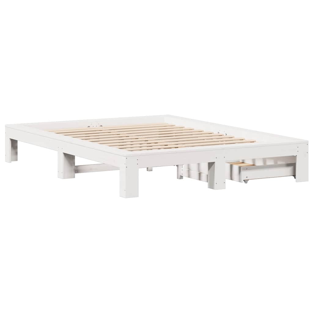 Sengeramme uten madrass hvit 140x200 cm heltre furu
