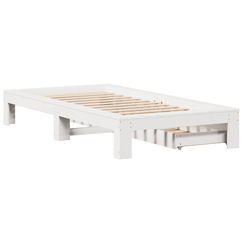 Sengeramme uten madrass hvit 100x200 cm heltre furu