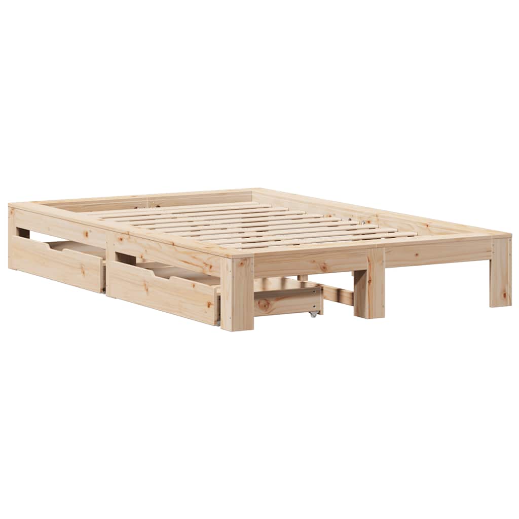 Sengeramme uten madrass hvit 135x190 cm heltre furu