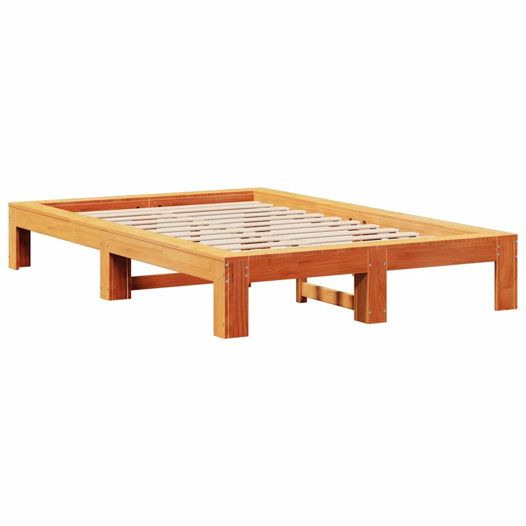 Sengeramme uten madrass brun 135x190 cm heltre furu