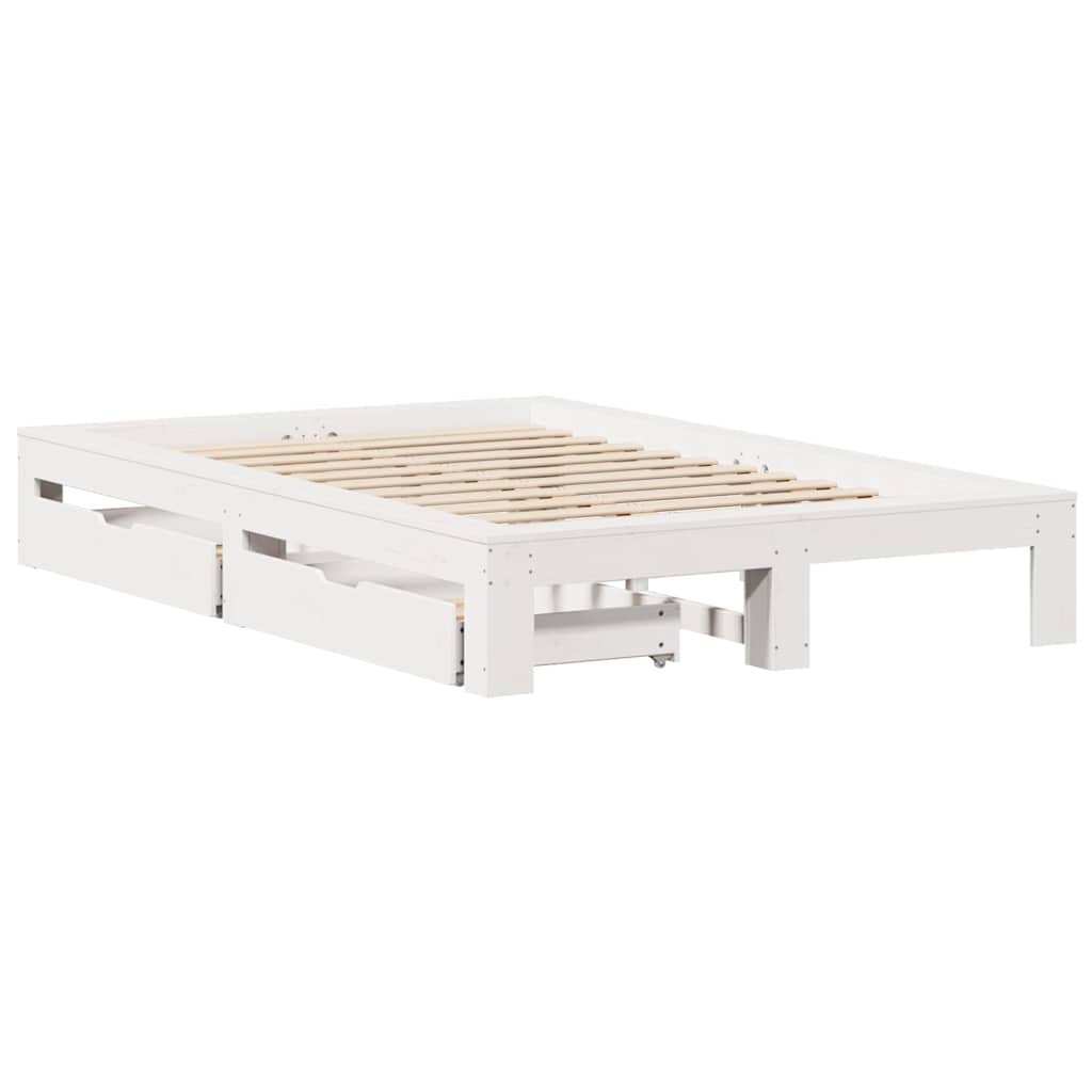 Sengeramme uten madrass hvit 120x190 cm heltre furu