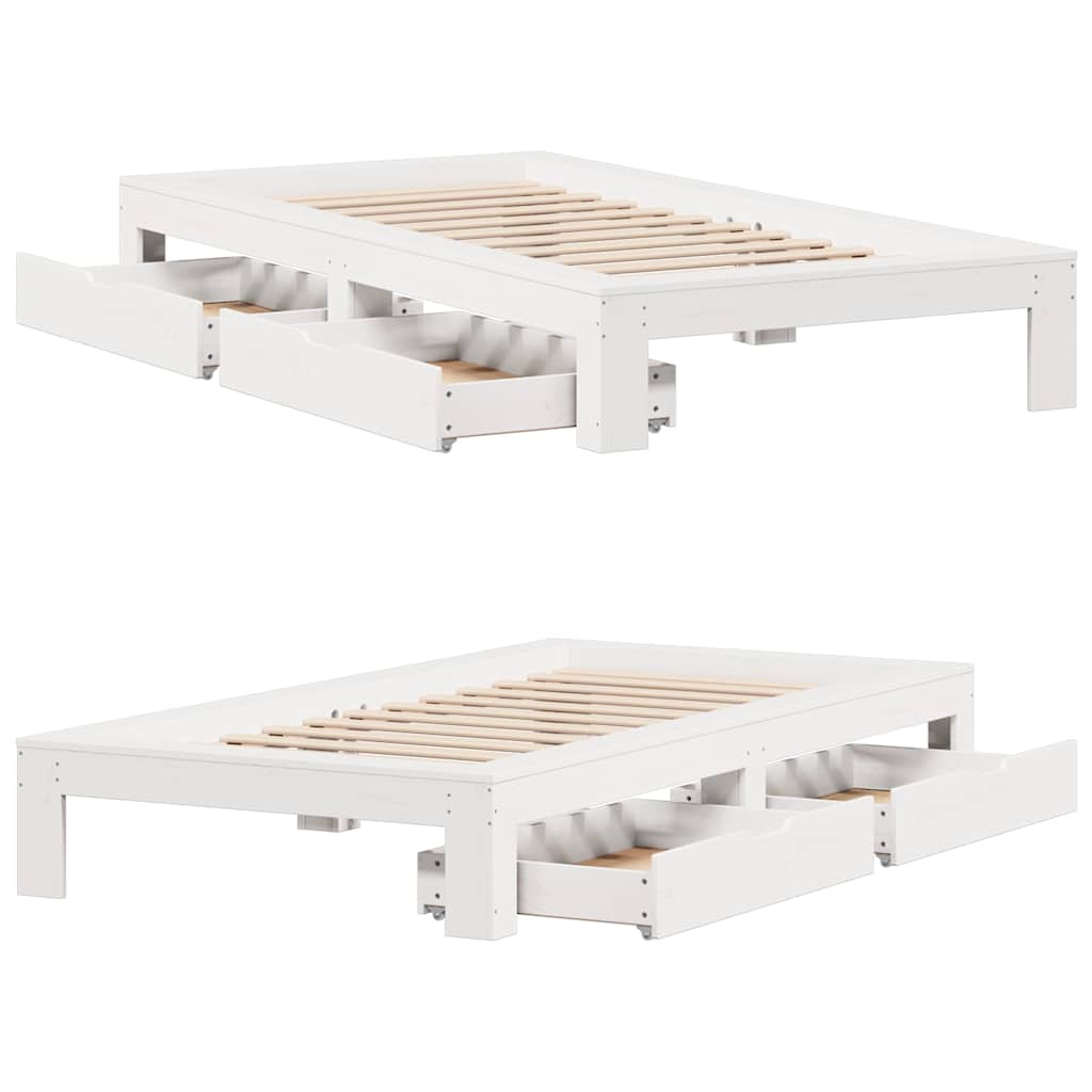 Sengeramme uten madrass hvit 90x190 cm heltre furu