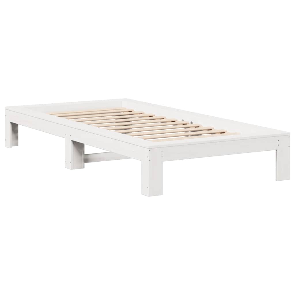 Sengeramme uten madrass hvit 75x190 cm heltre furu