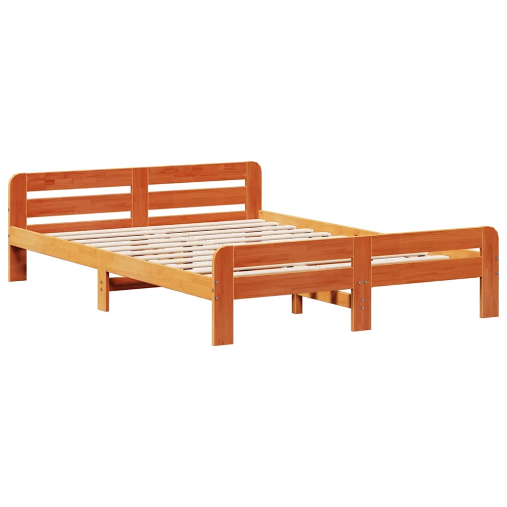 Sengeramme uten madrass brun 150x200 cm heltre furu