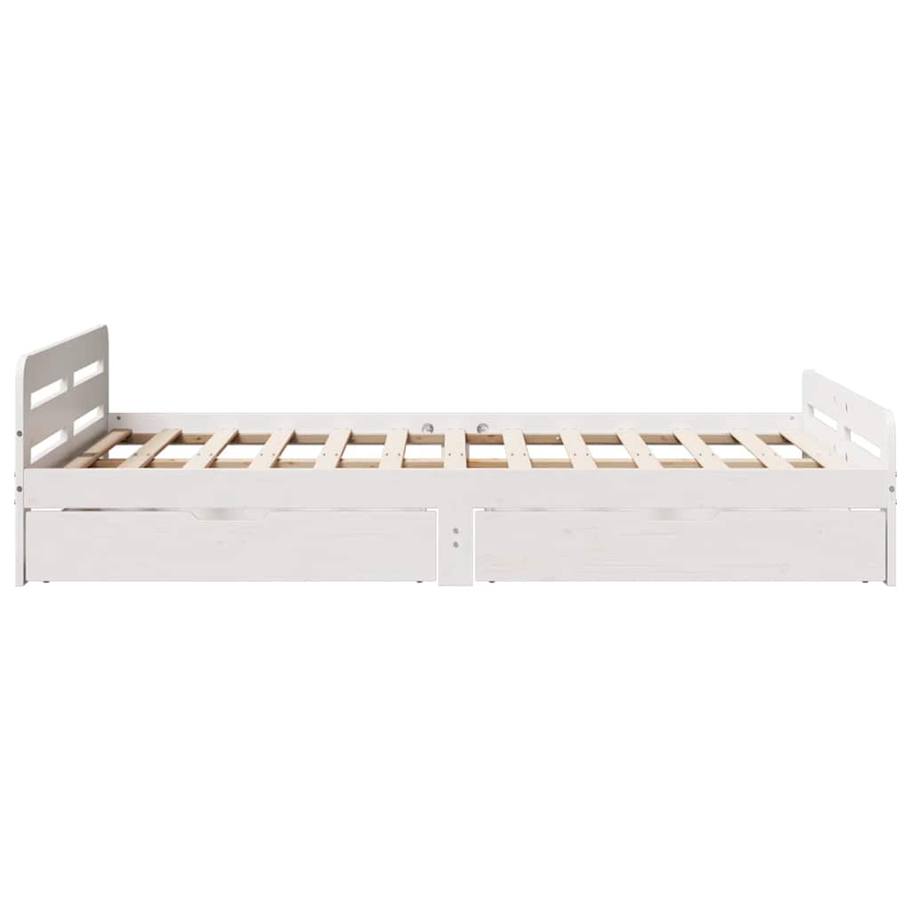 Sengeramme uten madrass hvit 135x190 cm heltre furu