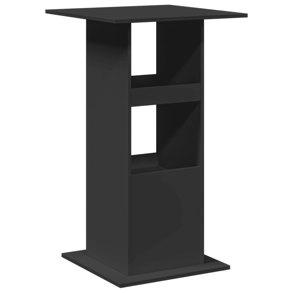 Barbord med oppbevaring svart 60x60x102 cm konstruert tre