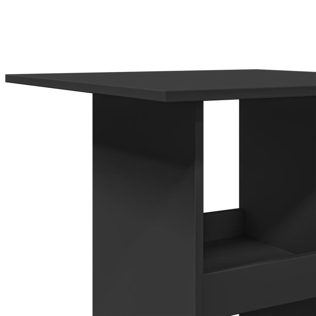 Barbord med oppbevaring svart 60x60x102 cm konstruert tre