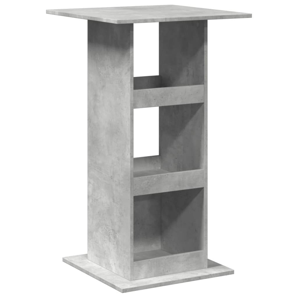 Barbord med oppbevaring betonggrå 60x60x102 cm konstruert tre