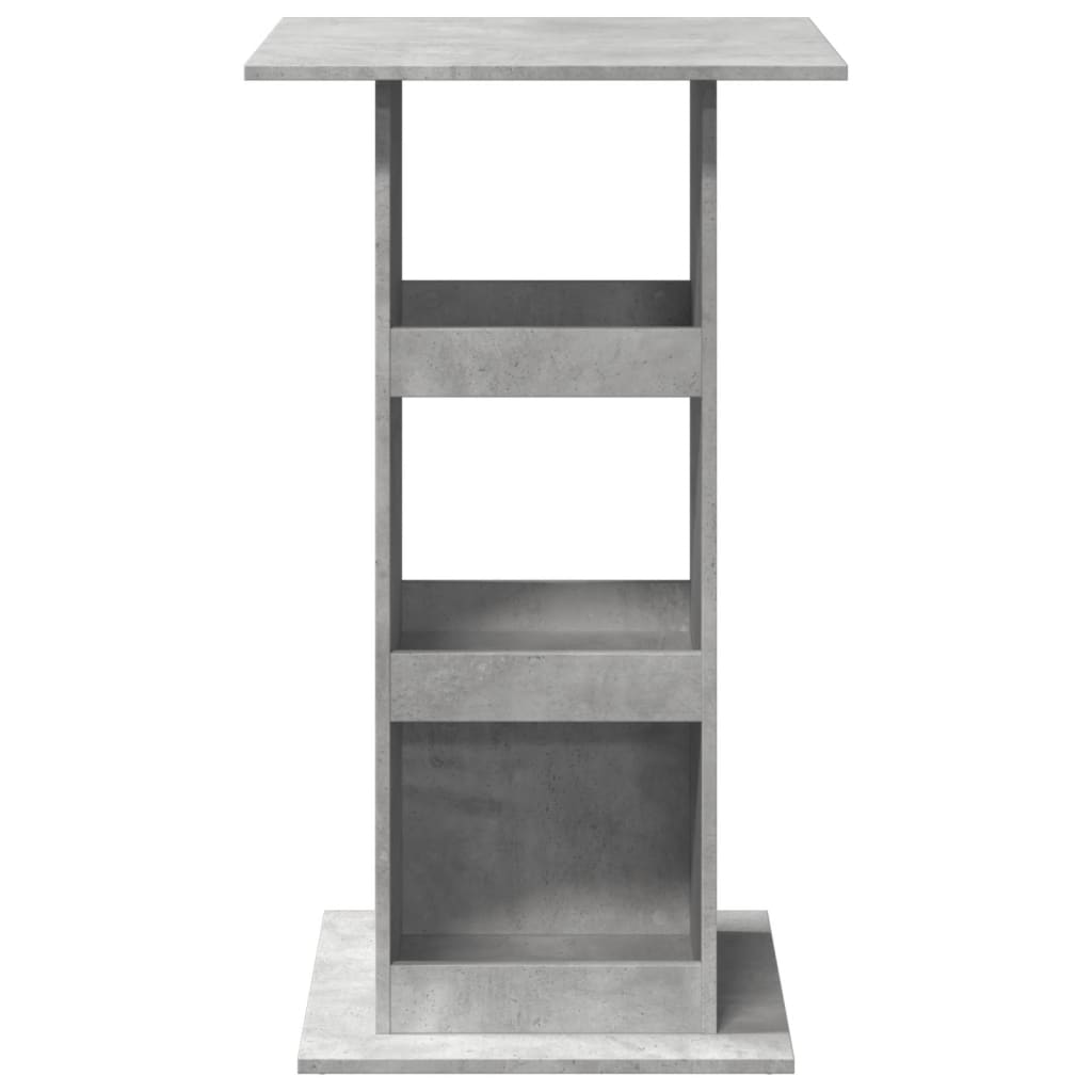 Barbord med oppbevaring betonggrå 60x60x102 cm konstruert tre