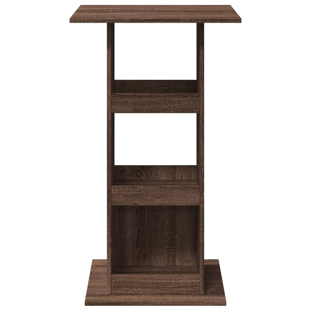 Barbord med oppbevaring brun eik 60x60x102 cm konstruert tre