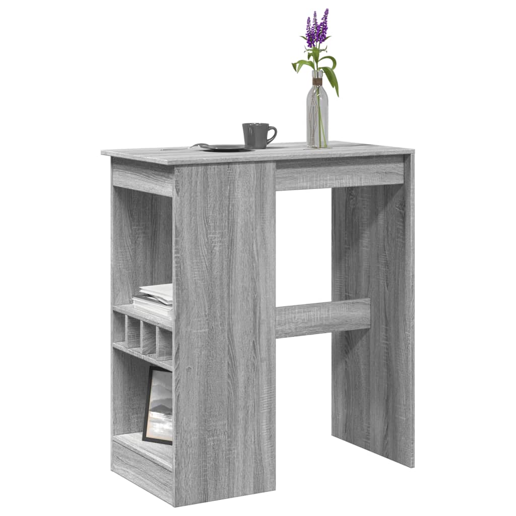 Barbord med stativer grå sonoma 90x47,5x103,5 cm konstruert tre