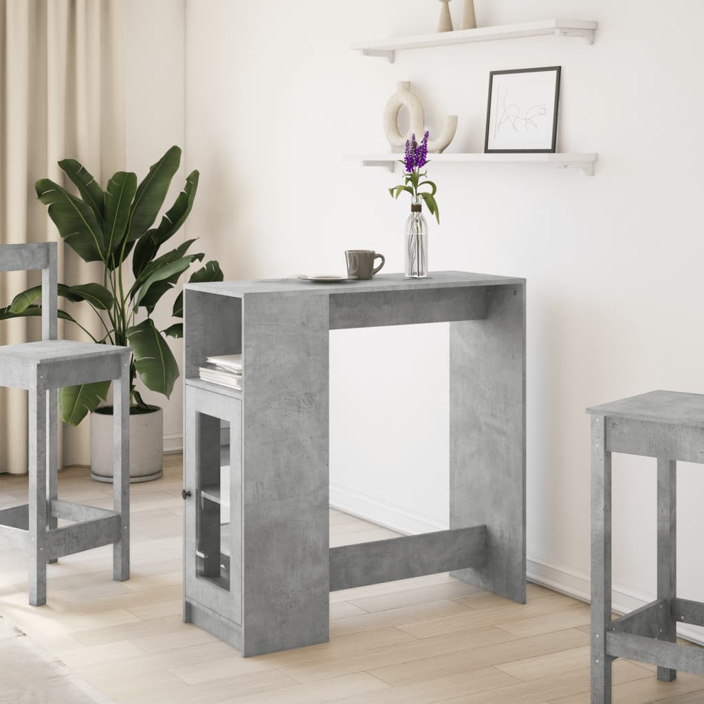Barbord med stativer betonggrå 101x40x103,5 cm konstruert tre