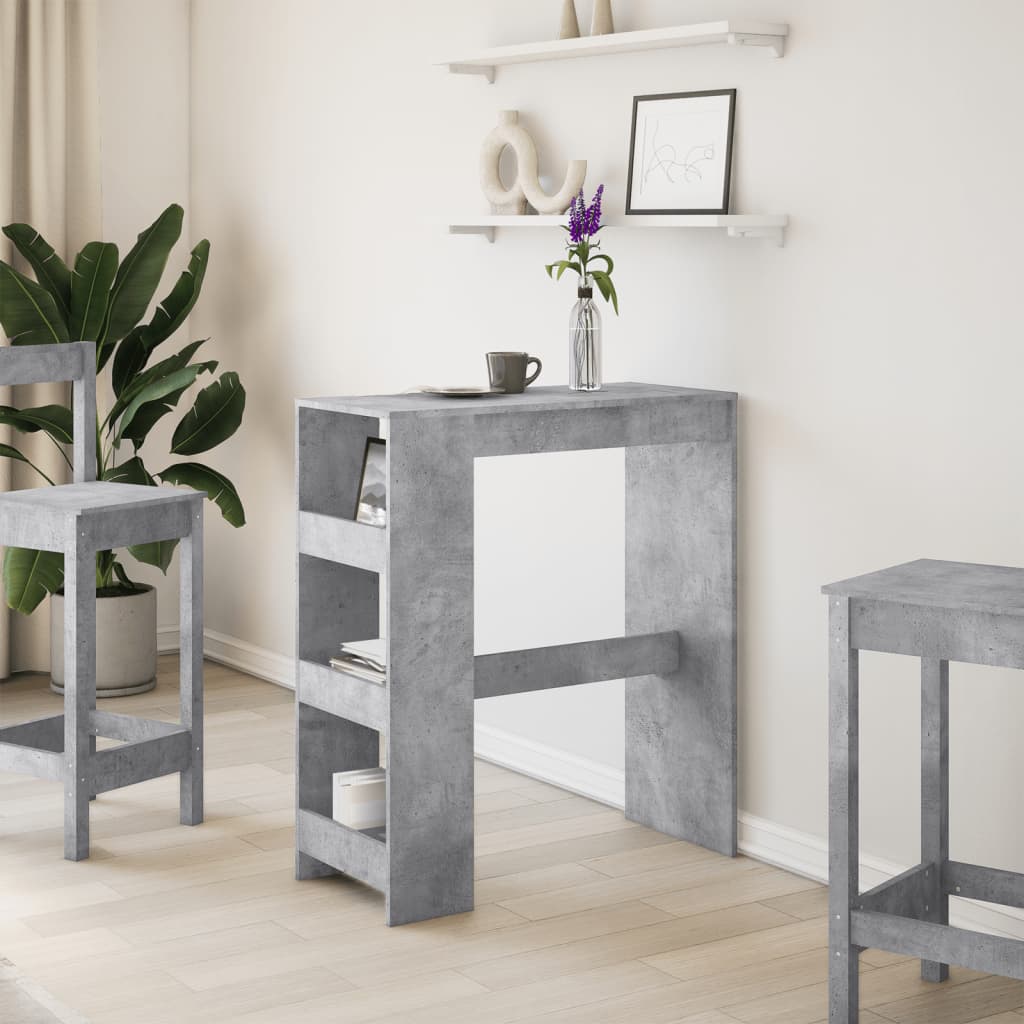 Barbord med stativer betonggrå 90x40x103,5 cm konstruert tre