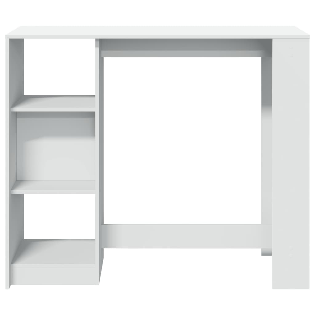 Barbord med hylle hvit 124x46x103,5 cm sponplate
