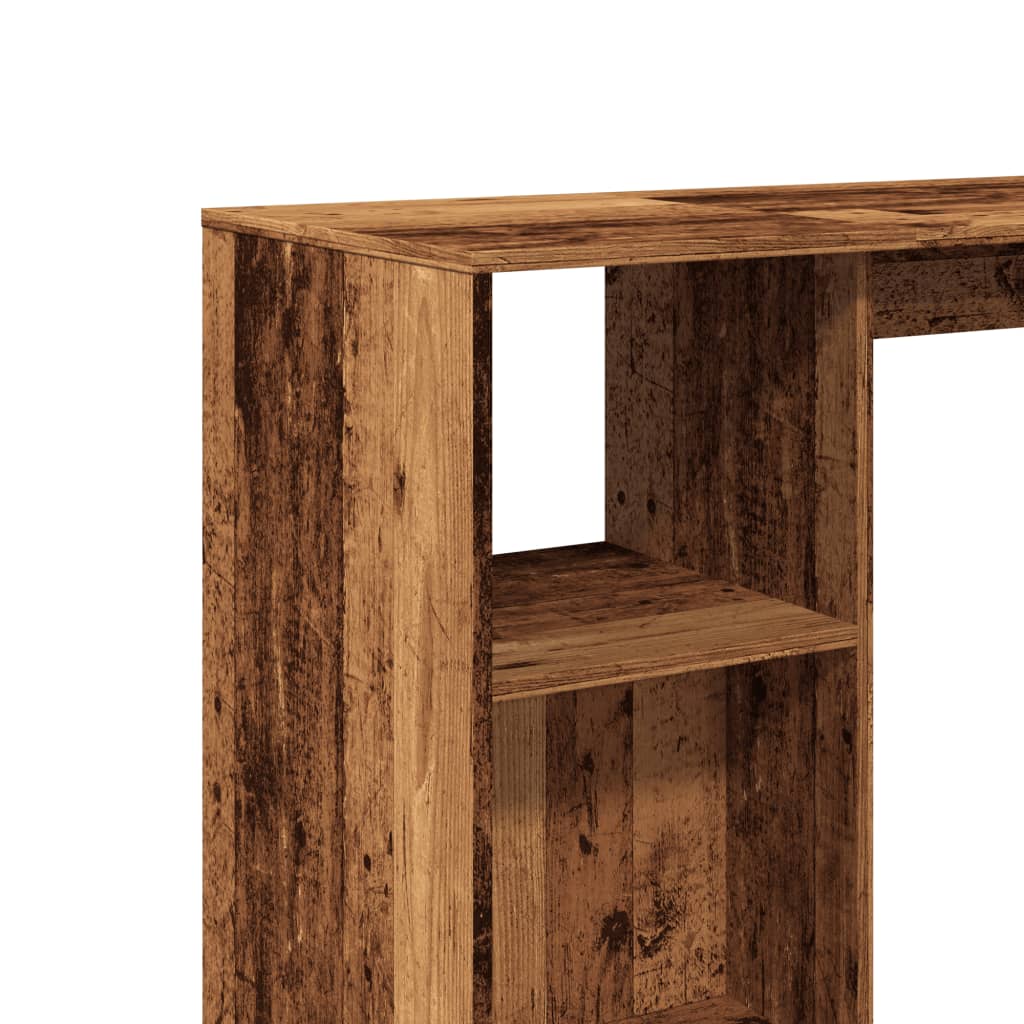 Barbord med hylle gammelt tre 124x46x103,5 cm konstruert tre