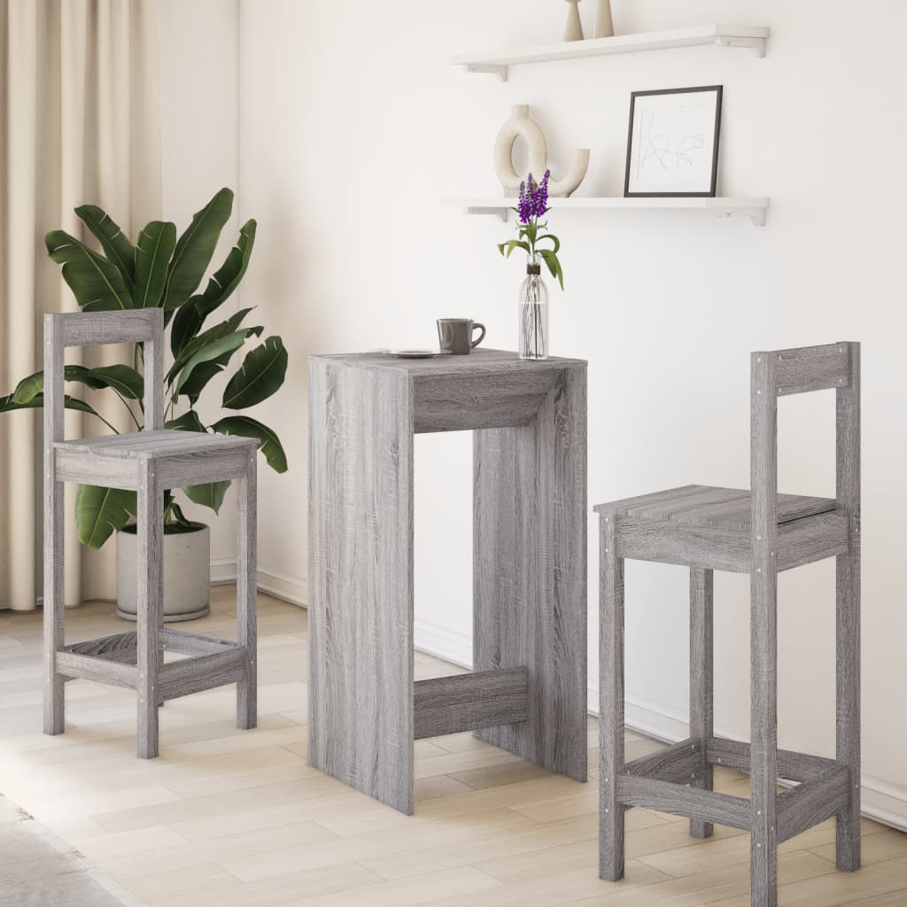 Barbord grå sonoma eik 51x50x103,5 cm konstruert tre