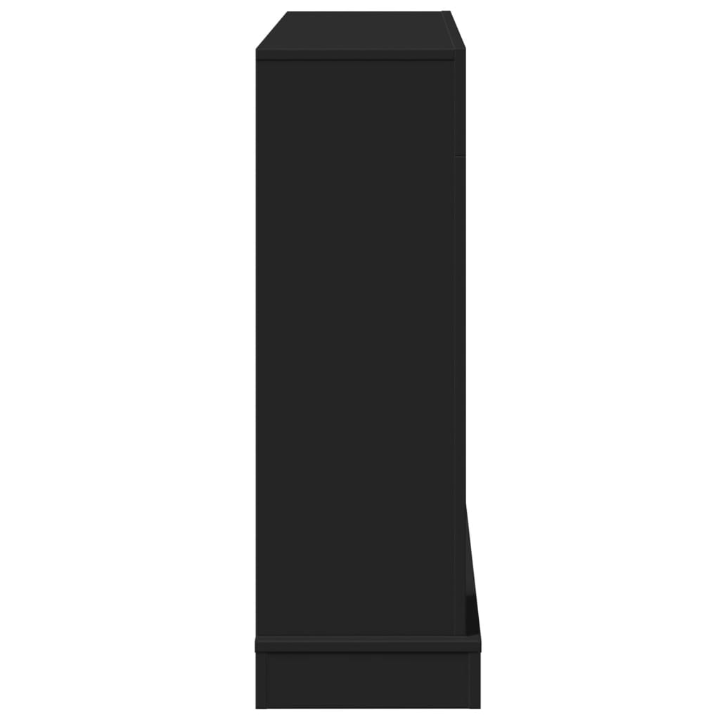 Peisramme svart 100x30x87,5 cm konstruert tre