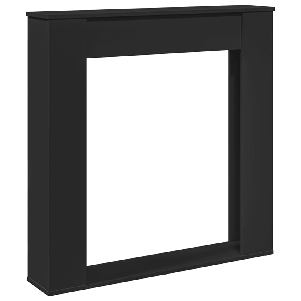 Peisramme svart 100x20x100 cm konstruert tre
