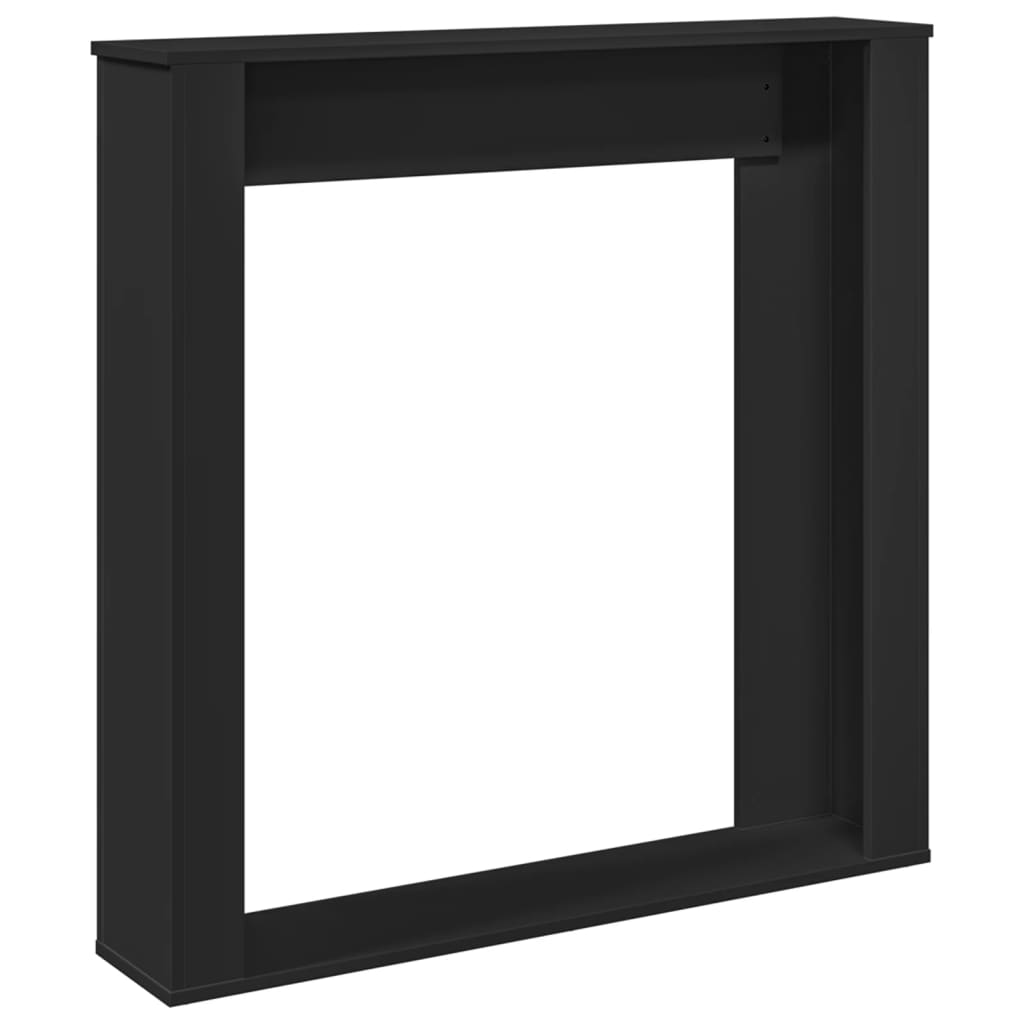 Peisramme svart 100x20x100 cm konstruert tre